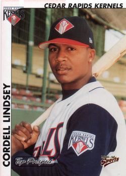 2000 Multi-Ad Midwest League Top Prospects (Numbered Oval Logo) #7 Cordell Lindsey Front