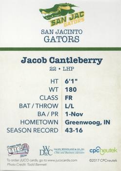 2017 Juco World Series San Jacinto North Gators #NNO Jacob Cantleberry Back
