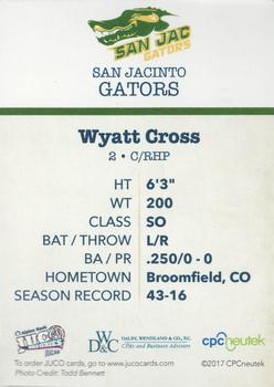 2017 Juco World Series San Jacinto North Gators #NNO Wyatt Cross Back