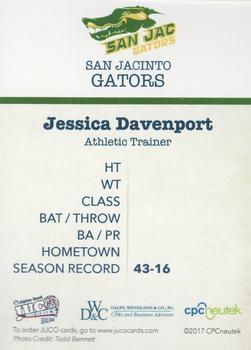 2017 Juco World Series San Jacinto North Gators #NNO Jessica Davenport Back
