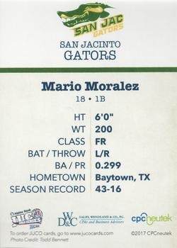 2017 Juco World Series San Jacinto North Gators #NNO Mario Moralez Back
