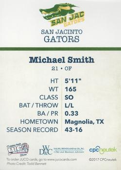 2017 Juco World Series San Jacinto North Gators #NNO Michael Smith Back