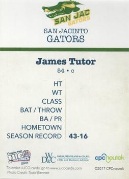 2017 Juco World Series San Jacinto North Gators #NNO James Tutor Back
