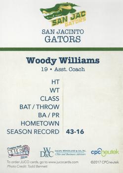 2017 Juco World Series San Jacinto North Gators #NNO Woody Williams Back