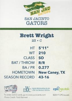 2017 Juco World Series San Jacinto North Gators #NNO Brett Wright Back