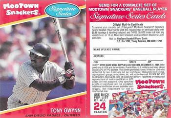 1991 MooTown Snackers - Foldout Panels #6 Tony Gwynn Front