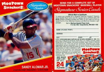 1991 MooTown Snackers - Foldout Panels #10 Sandy Alomar Jr. Front