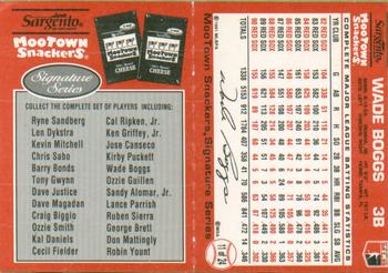 1991 MooTown Snackers - Foldout Panels #11 Wade Boggs Back