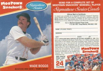 1991 MooTown Snackers - Foldout Panels #11 Wade Boggs Front
