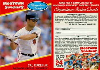 1991 MooTown Snackers - Foldout Panels #14 Cal Ripken Jr. Front