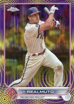 2022 Topps Chrome Sonic - Purple/Yellow Sonic Pulse Refractor #13 J.T. Realmuto Front