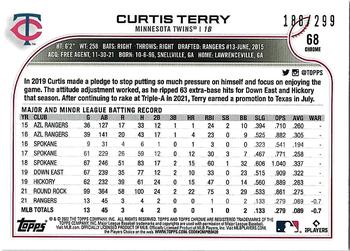 2022 Topps Chrome Sonic - Purple/Yellow Sonic Pulse Refractor #68 Curtis Terry Back
