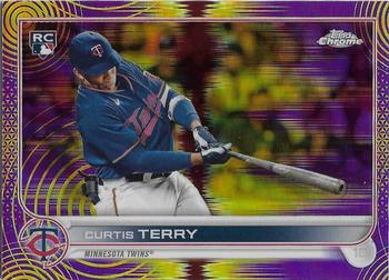 2022 Topps Chrome Sonic - Purple/Yellow Sonic Pulse Refractor #68 Curtis Terry Front