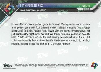 2023 Topps Now World Baseball Classic #WBC-40 Team Puerto Rico Back