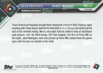 2023 Topps Now World Baseball Classic #WBC-44 Julio Rodriguez / Manny Machado Back