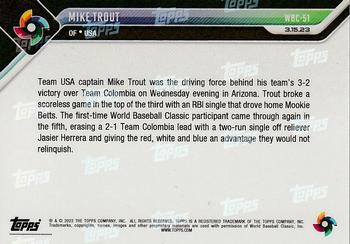 2023 Topps Now World Baseball Classic #WBC-51 Mike Trout Back