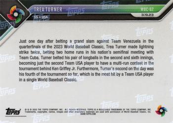 2023 Topps Now World Baseball Classic #WBC-62 Trea Turner Back