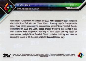 2023 Topps Now World Baseball Classic #WBC-72 Team Japan Back