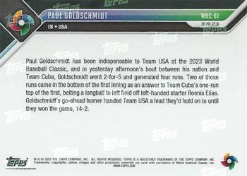 2023 Topps Now World Baseball Classic - Red #WBC-61 Paul Goldschmidt Back