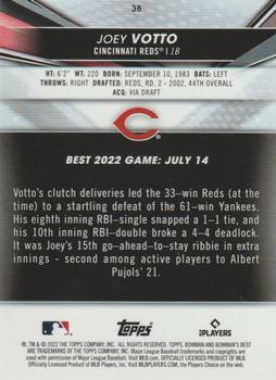 2022 Bowman's Best - Atomic Refractor #38 Joey Votto Back