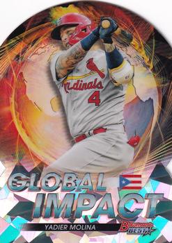 2022 Bowman's Best - Global Impact Die Cuts Atomic Refractor #GI-24 Yadier Molina Front