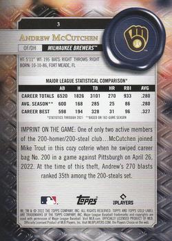2022 Topps Gold Label - Class 2 #3 Andrew McCutchen Back