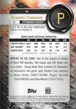 2022 Topps Gold Label - Class 1 Black #94 Roberto Clemente Back