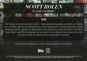 2022 Topps Black & White - Autographs Rainbow Foil #42A Scott Rolen Back