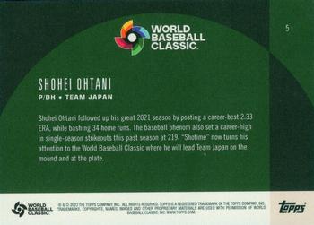 2023 Topps World Baseball Classic Global Stars #5 Shohei Ohtani Back