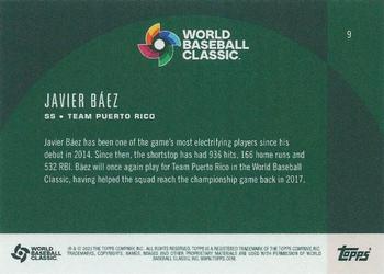 2023 Topps World Baseball Classic Global Stars - Black #9 Javier Baez Back