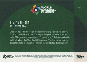 2023 Topps World Baseball Classic Global Stars - Black #45 Tim Anderson Back