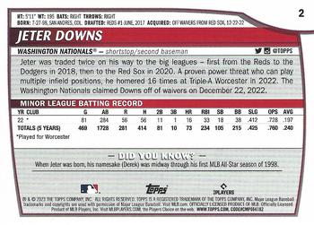 2023 Topps Big League #2 Jeter Downs Back