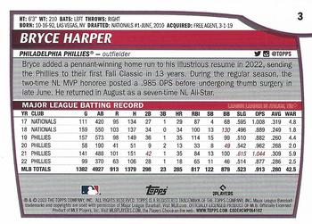 2023 Topps Big League #3 Bryce Harper Back