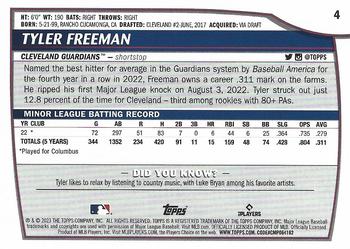 2023 Topps Big League #4 Tyler Freeman Back