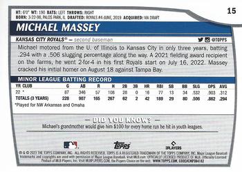 2023 Topps Big League #15 Michael Massey Back