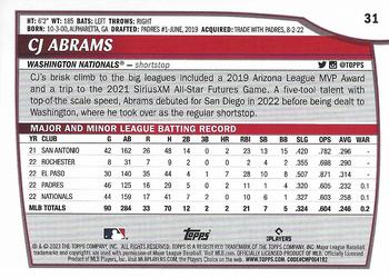2023 Topps Big League #31 CJ Abrams Back