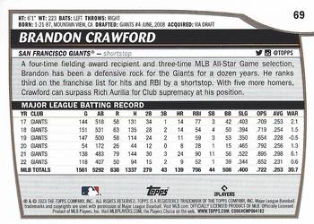 2023 Topps Big League #69 Brandon Crawford Back