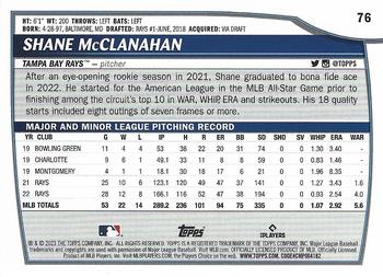 2023 Topps Big League #76 Shane McClanahan Back