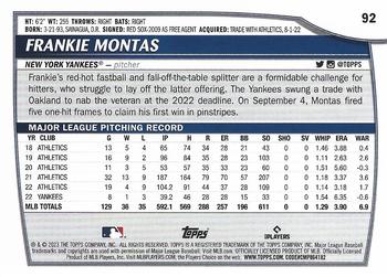 2023 Topps Big League #92 Frankie Montas Back