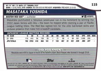 2023 Topps Big League #115 Masataka Yoshida Back