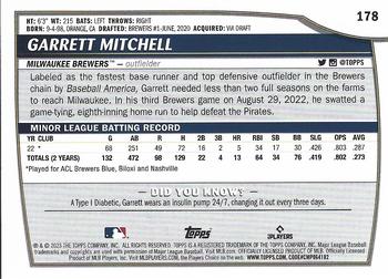 2023 Topps Big League #178 Garrett Mitchell Back