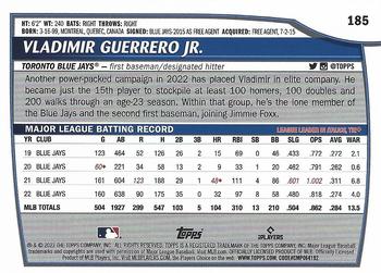 2023 Topps Big League #185 Vladimir Guerrero Jr. Back