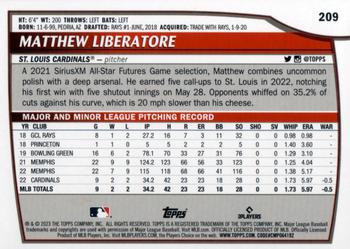 2023 Topps Big League #209 Matthew Liberatore Back