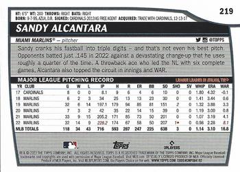2023 Topps Big League #219 Sandy Alcantara Back