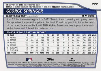 2023 Topps Big League #222 George Springer Back