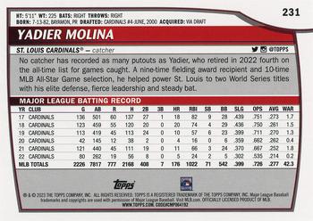 2023 Topps Big League #231 Yadier Molina Back