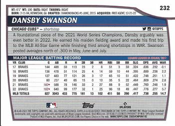 2023 Topps Big League #232 Dansby Swanson Back
