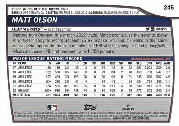 2023 Topps Big League #245 Matt Olson Back