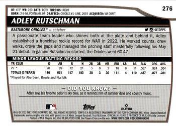 2023 Topps Big League #276 Adley Rutschman Back