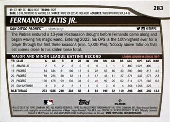2023 Topps Big League #283 Fernando Tatis Jr. Back